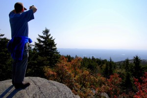 A hint of color at the top of Mt. Monadnock