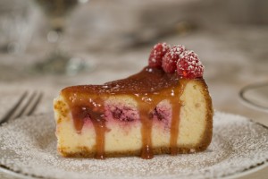 A little slice of heaven --Clamber Hill White Chocolate Raspberry Cheesecake!
