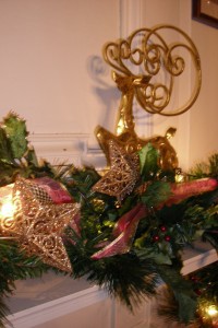 Stars & Reindeers decorate the Clamber Hill Mantelplace